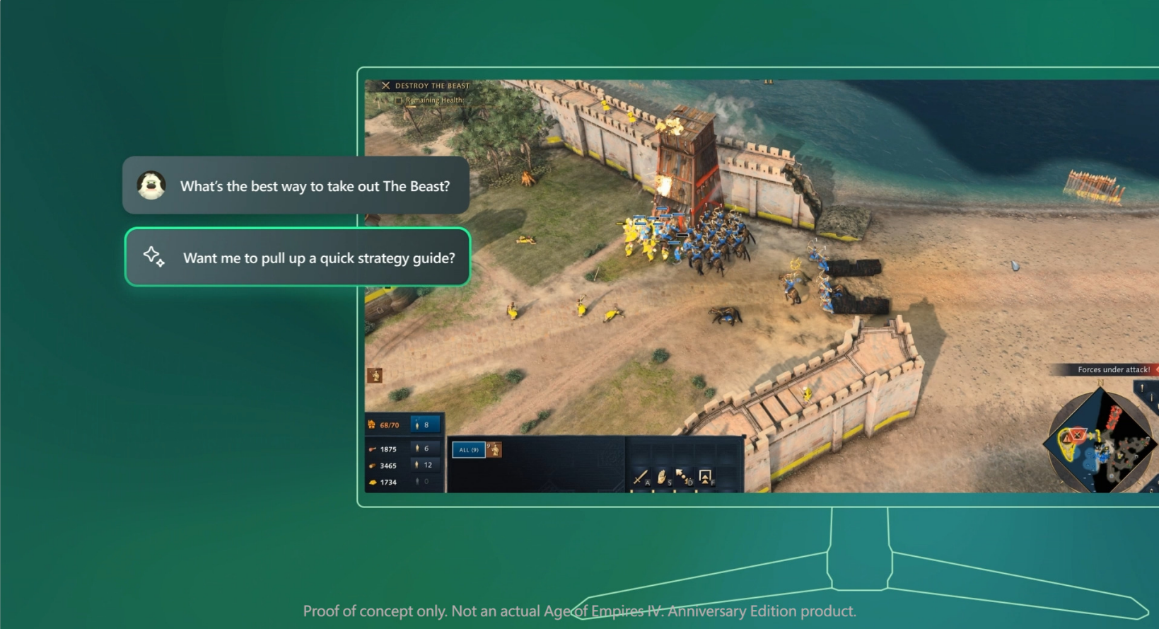 Microsoft Prova de imagem conceitual da Copilot Gaming em ação.