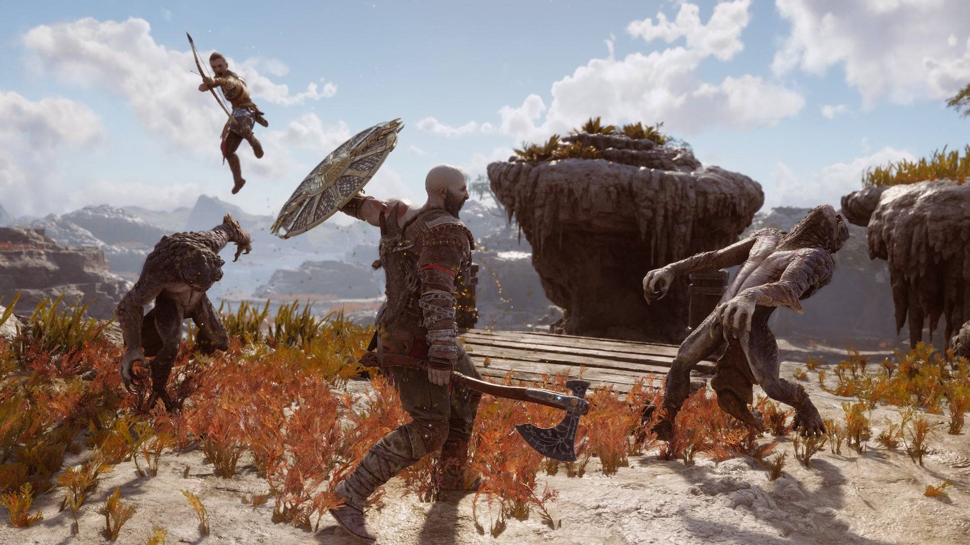 ゴッドオブウォーの戦闘は北欧のゲームで大きく変化しましたが、それは元のギリシャの三部作の猛烈な精神に忠実であり続けました。 |画像クレジット：ソニー