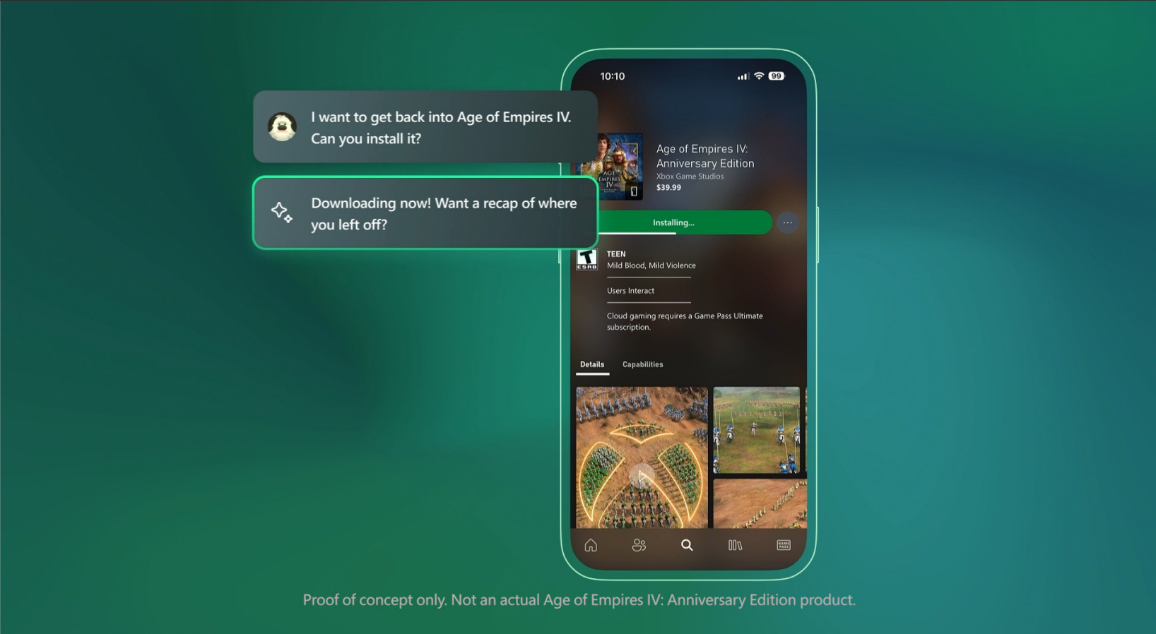Microsoft Prova de Imagem Concept de Copilot para jogos em ação.