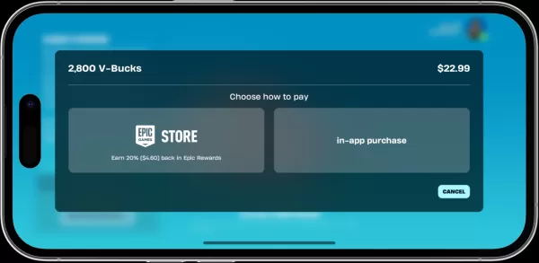 Opzioni di acquisto V-Bucks Fortnite. Immagine fornita da Epic Games.