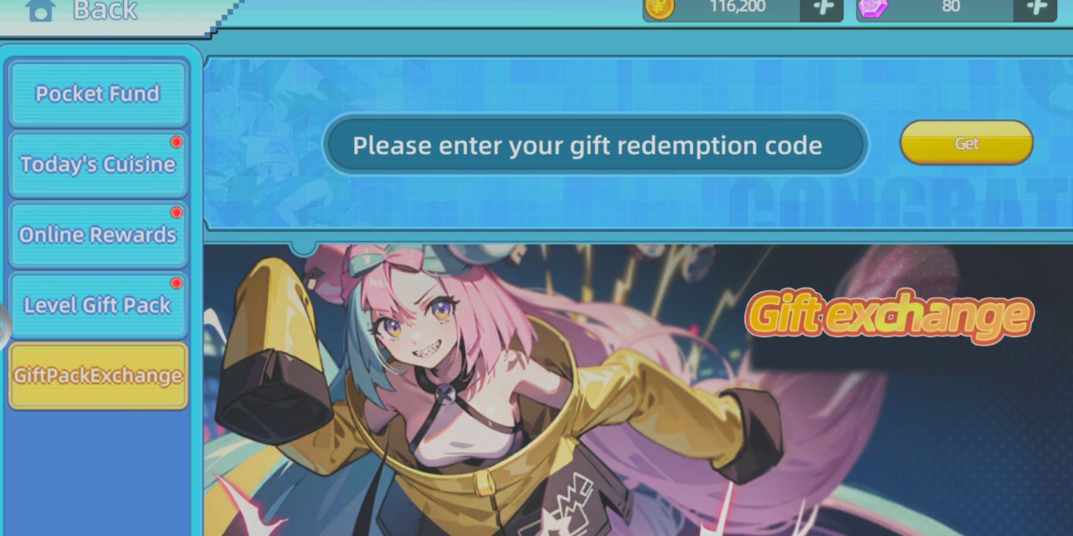Image: Code Redemption Screen