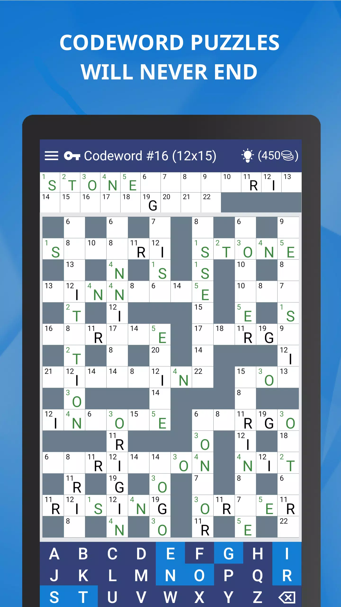 Keywords — Codeword Puzzle スクリーンショット 1