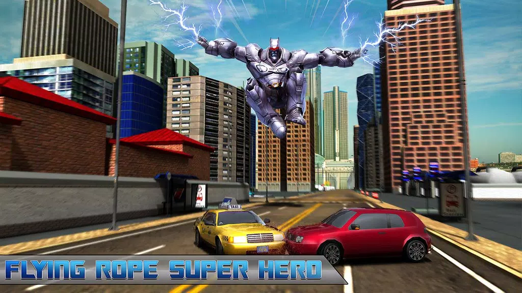 Flying Rope Hero Robot Fight Simulator 스크린샷 0