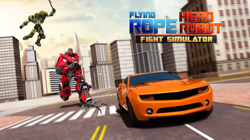 Flying Rope Hero Robot Fight Simulator 스크린샷 1