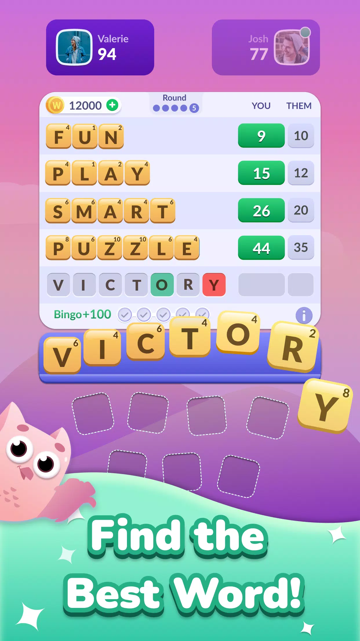 Word Roll - Word Bingo Captura de pantalla 1