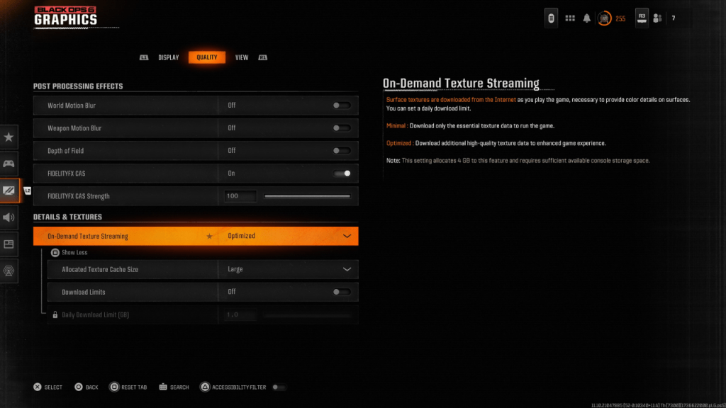 Image: Black Ops 6 Graphics Settings - Texture Details