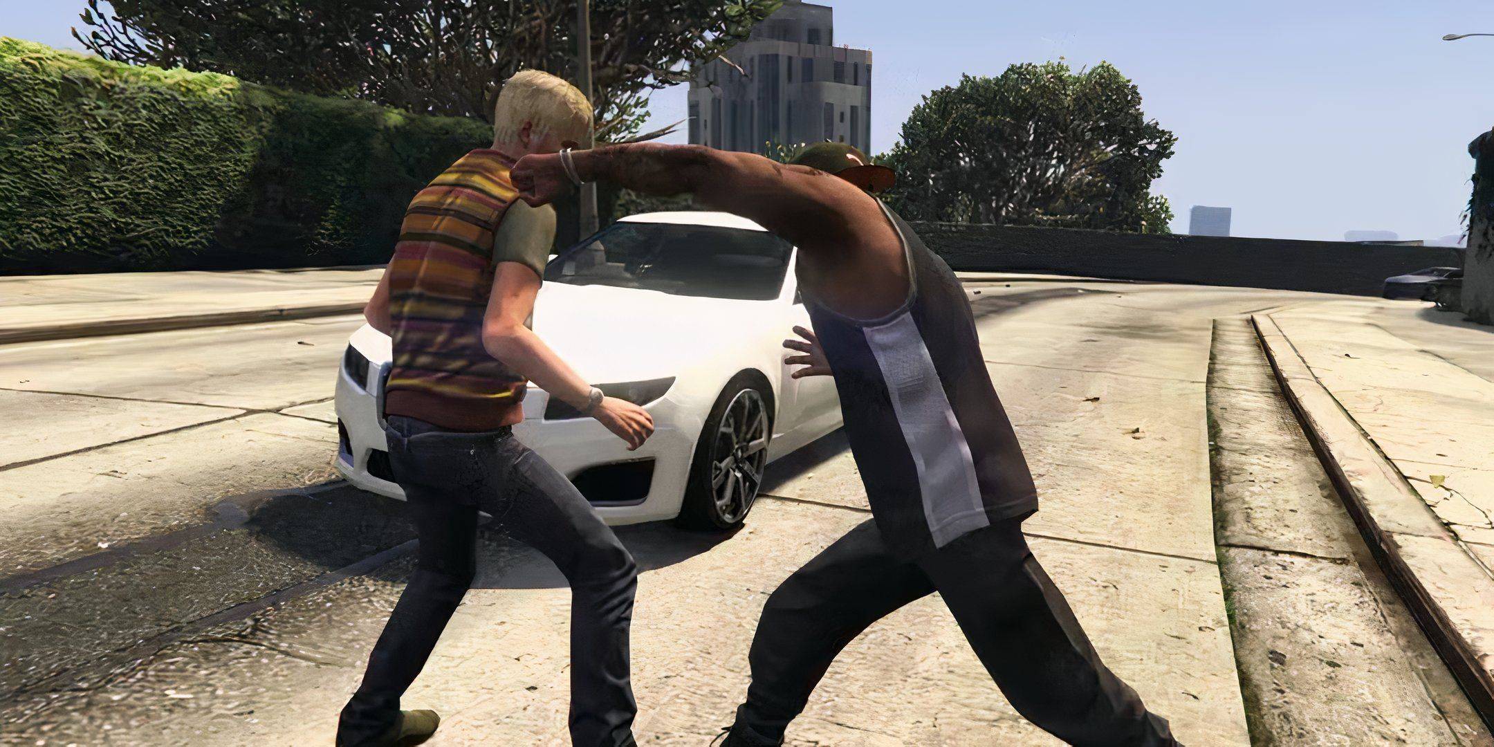 Image: Punching a Car with a Player Inside