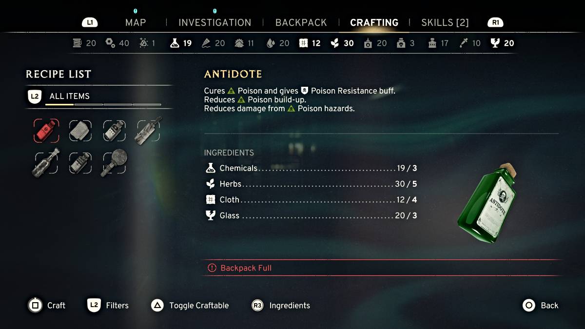Ricetta antidoto in atomfall